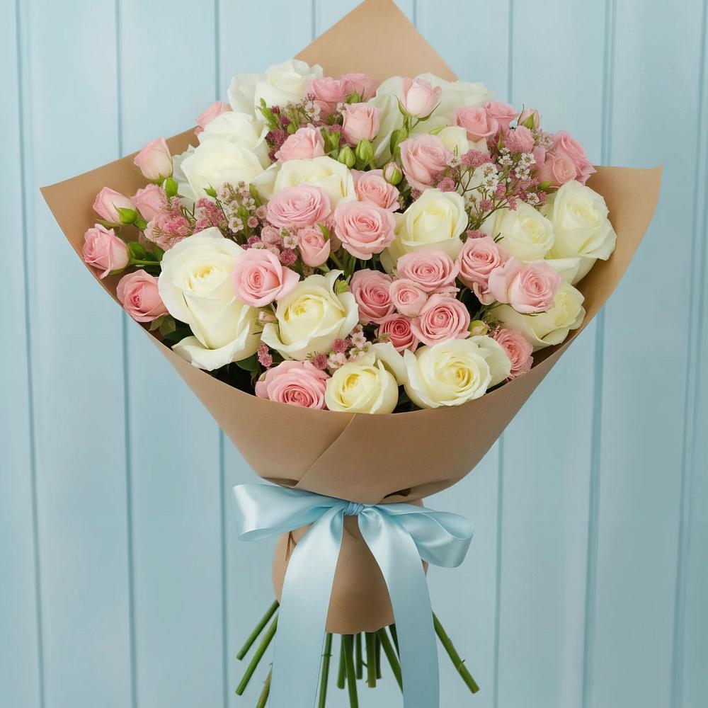 Букет романтичный подарок в Криводановке Букет цветов из: Розы в Криводановке