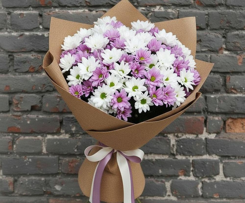 Букет грани совершенства в Криводановке Букет цветов из: Хризантемы в Криводановке