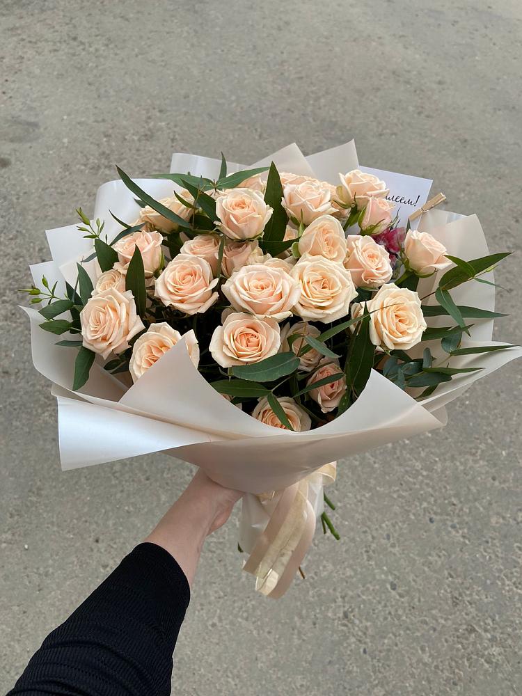 Кремовые розы Латте в Криводановке Букет Кремовые розы Латте в Криводановке