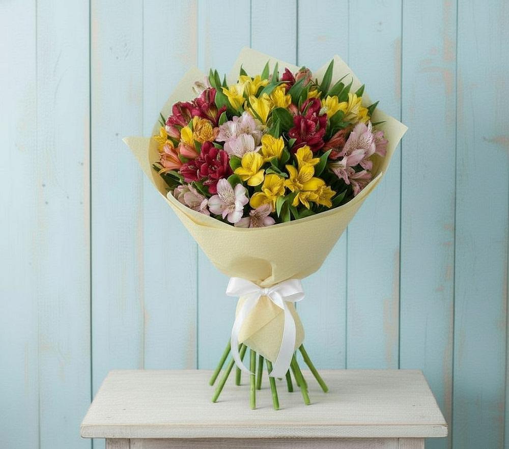 Букет цветов из: Альстромерии в Криводановке